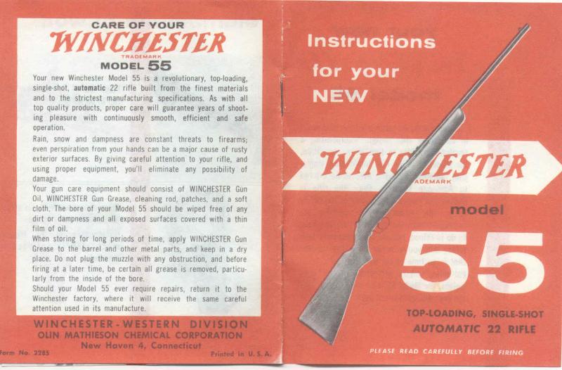 Winchester "55" : Une arme semi-automatique....à un coup ! 53620110