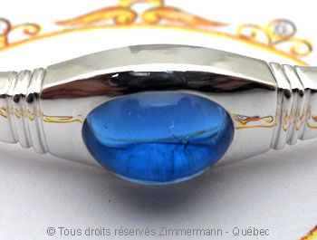 Bracelet argent rigide ouvert Topaze bleue Brac0113