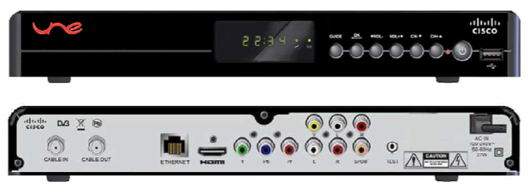 Decodificadores TV Digital HFC UNE Cisco410