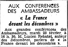 24 août 1972 : mort de Lucien Rebatet. Matin110