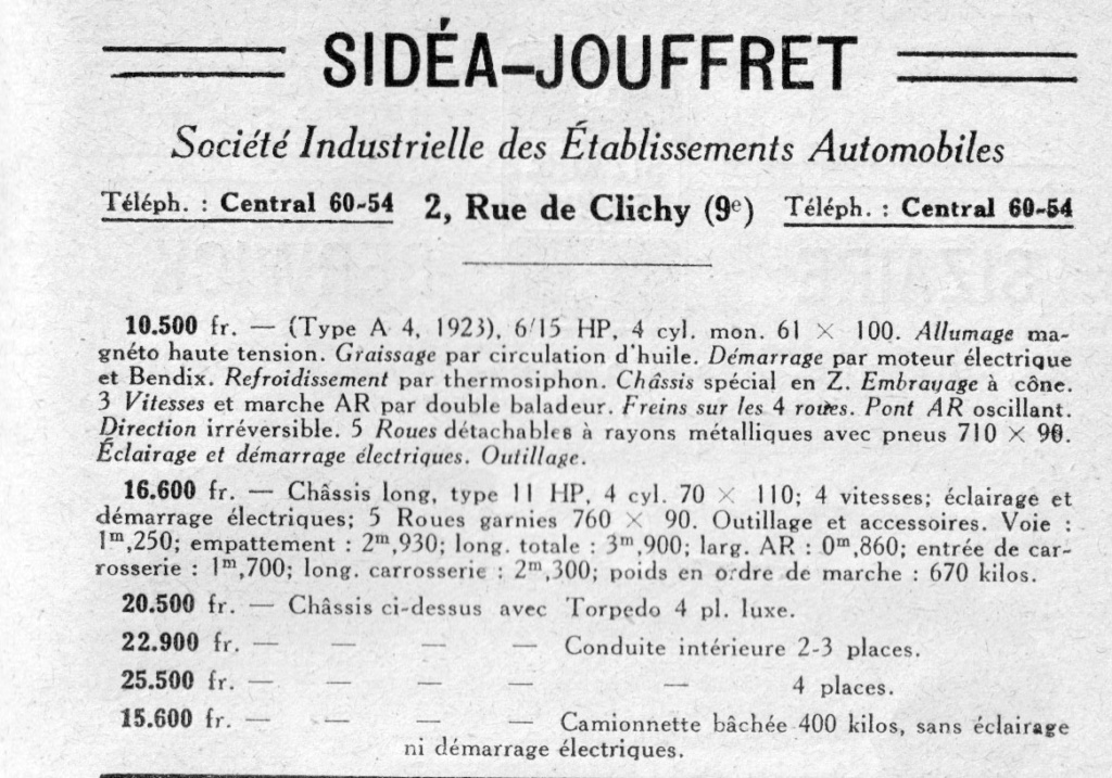 SIDEA JOUFFRET S.I.D.E.A. Voiturette  Cdc19210