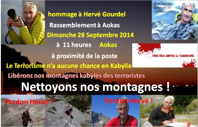 hommage à Hervé Gourdel: Rassemblement à Aokas dimanche 28 Septembre 2014 Hervy11