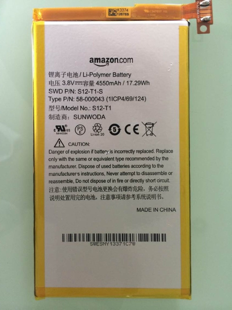 Kindle Fire HDX 7" Battery 58-000043 DR-A018 1214