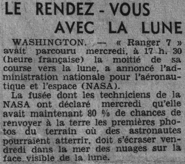 28 juillet 1964 - Ranger VII - 1ères photos rapprochées 64073110