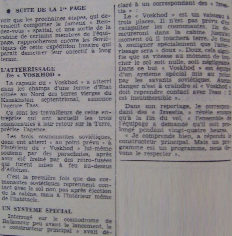 Voskhod 1 - 12 octobre 1964 64101511