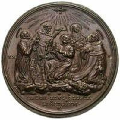 Médaille Vierge Marie & 5 saints canonisés - datée 1807 83582510