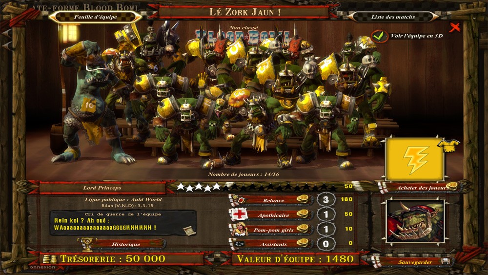 [Jeu en Ligne ]BLOODBOWL : Legendary Edition -> Rescencement Equipe10