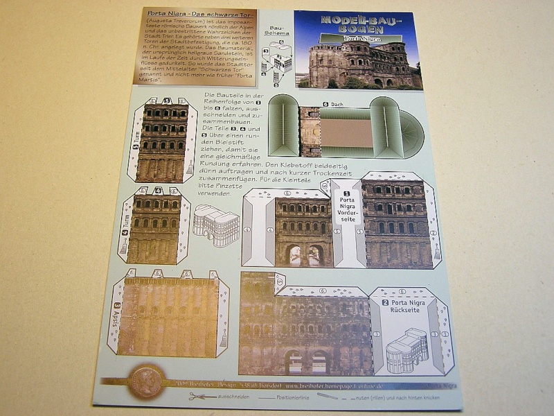 Porta Nigra in 1:800 - Postkartenmodell von Breihofer-Design 115