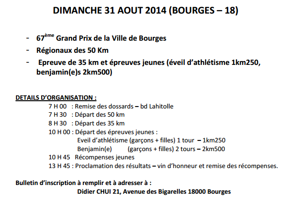 35 km et 50 km de Bourges: 31 août 2014 Bourge10