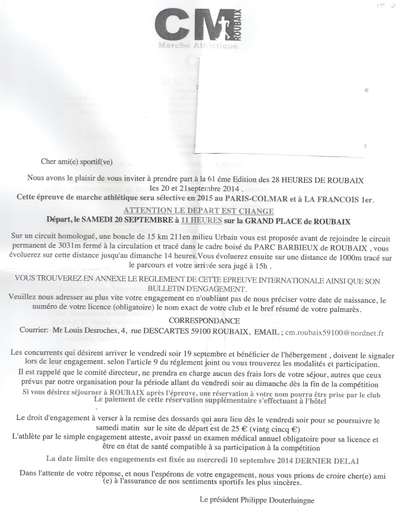 28 heures de Roubaix: 20-21 septembre 2014 Numari10