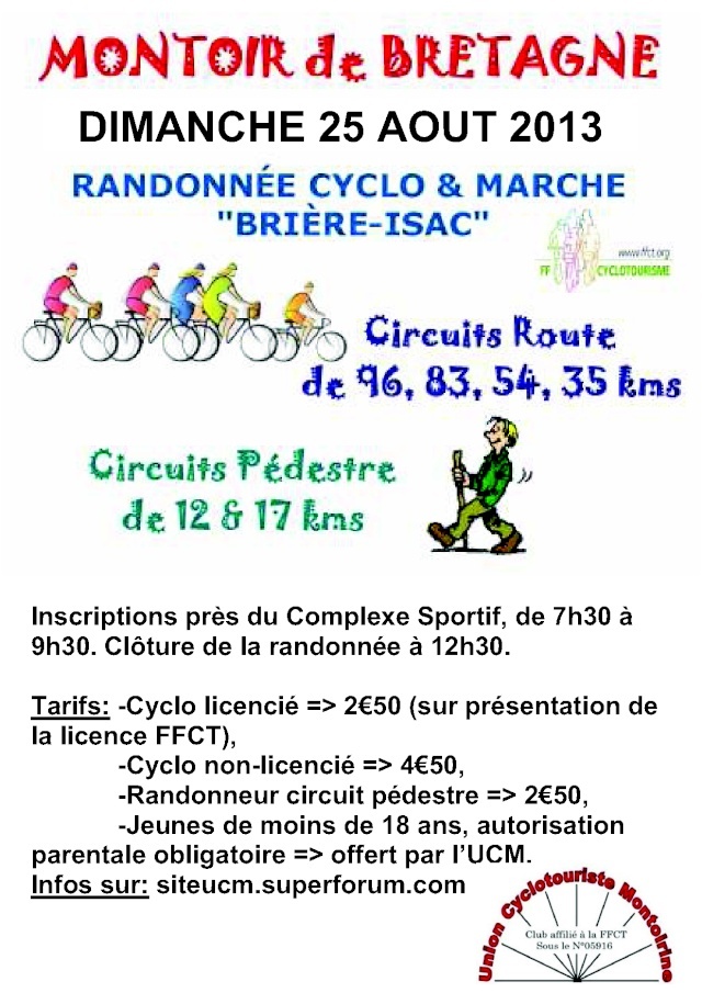 Rando Cyclo et marche UCM le dimanche 25 aout 2013 Affich10