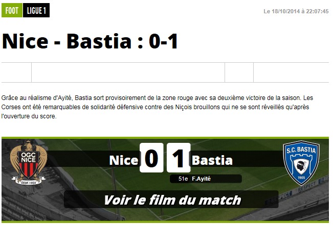 Après match : Nice 0-1 Bastia S190
