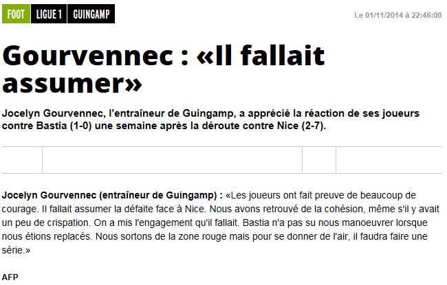 Après match : Guingamp 1-0 Bastia S227