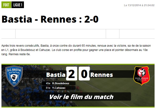 Après match : Bastia - Rennes S240