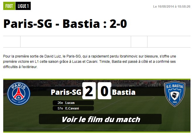 Après match : PSG 2-0 Bastia S74