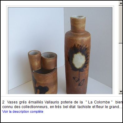 Vase de la poterie de la Colombe Captur96