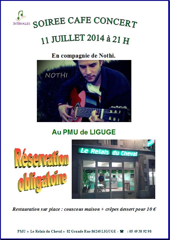 Soirée café concert Nothi au PMU de ligugé 11/07 Affich10