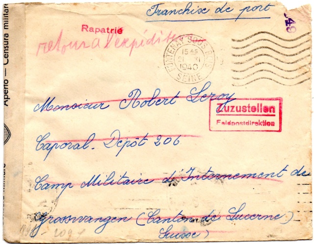 Les marques de lecteur sur le courrier des internés en Suisse. 1940_i10
