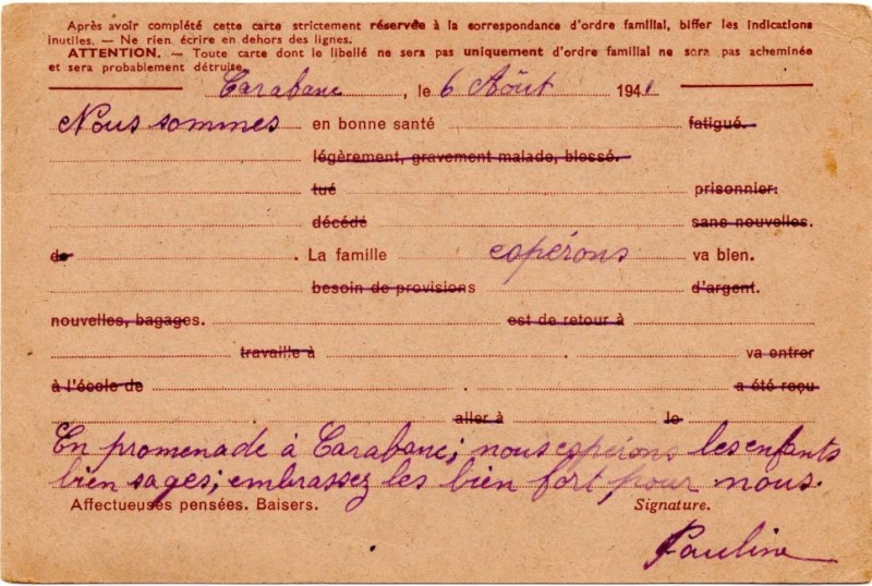 Utilisation des entiers Iris et Pétain et cartes interzones hors de France 1941_i11