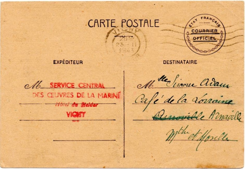Lettre de "La Pêcherie" -Bizerte du 11.07.1940. 1943_v10