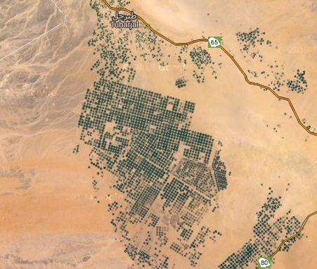 صور من الأقمار الإصطناعية تظهر مزارع وتربيتها المملكة العربية السعودية أرجعت الصحراء القاحلة إلى جنات Jg12