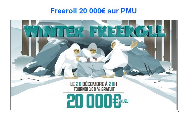 Le Freeroll de Noël 20.000 € garantis à 20 h  le 20 décembre sur PMU Captur25