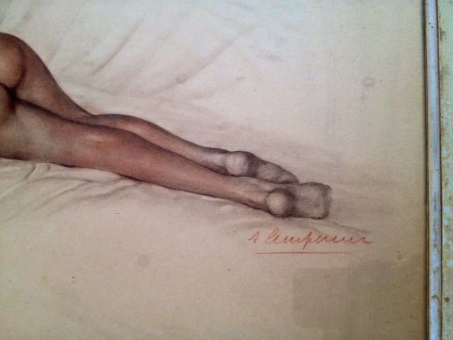 ancien tableau femme nue fusain signé Sébastien LEMPEREUR (1894-1987) Image_11