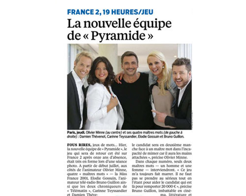 Elodie dans l'émission "Pyramide" sur France 2 Pyrami10