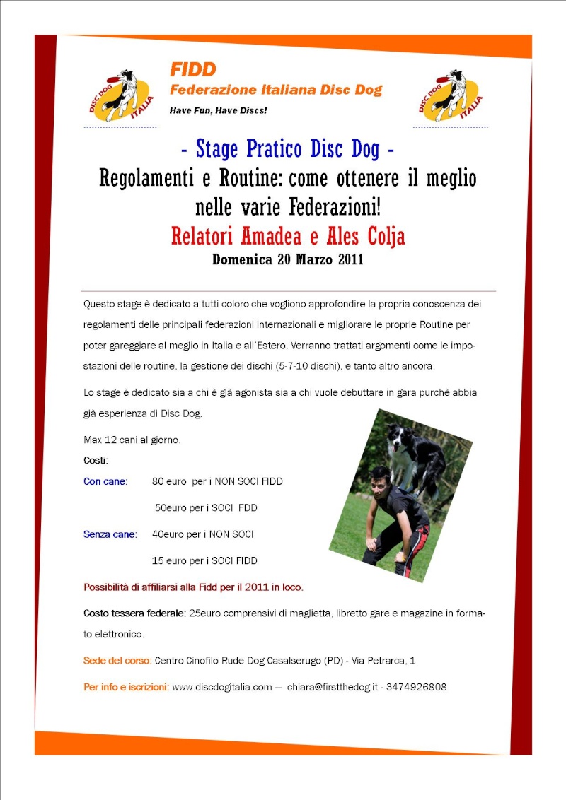 Stage Disc Dog Regolamenti e Routine, come ottenere il meglio in gara. 20 Marzo Casalserugo Stage_10