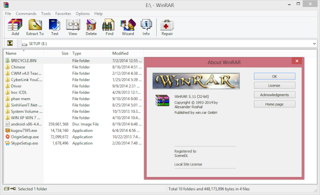 Phần mềm nén và giải nén WinRAR 5.11+key Captur15
