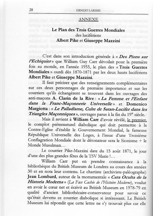 pike  - Albert Pike et le plan luciférien de gouvernement mondial. - Page 5 Courri10