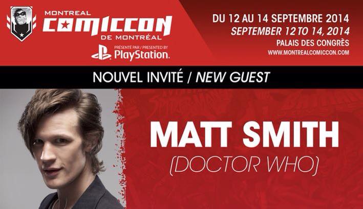 Matt Smith sera présent au Comic Con à Montréal Comicc10