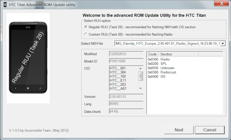revenir sur rom officiel htc titan - [TUTO]Comment Ré-Installer Une Rom Officielle HTC Titan Rhtctn13