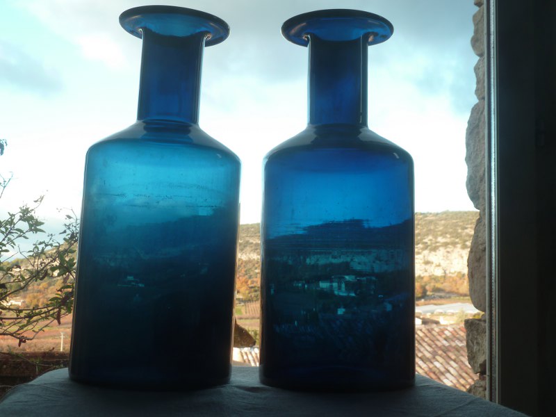 blue glass bottles P1210412