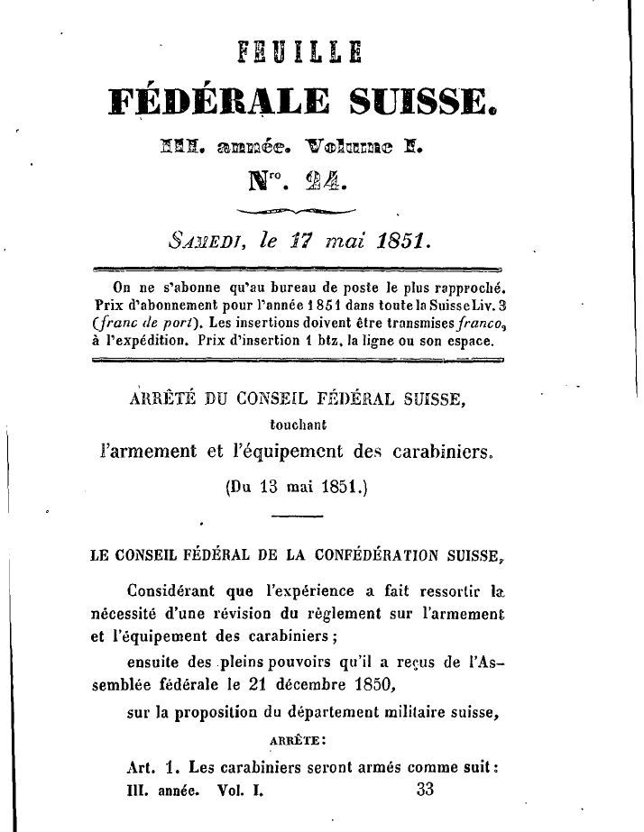 Ma Carabine Fédérale Suisse 1851 Ffs110