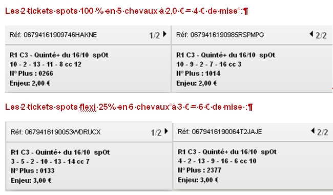 16/09/2014 --- FONTAINEBLEAU --- R1C3 --- Mise 10 € => Gains 0 € Scree264