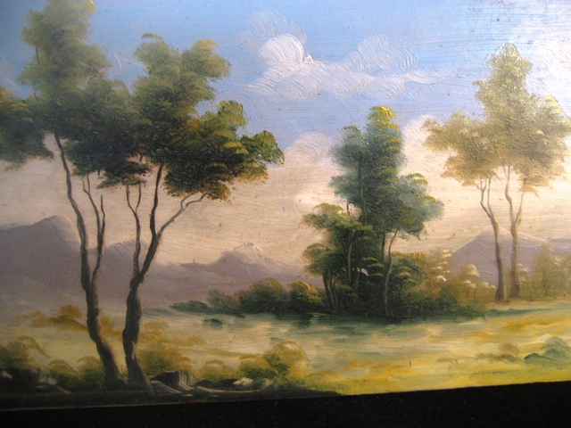 huile sur bois ,paysage ,signature ?????????? Musee_91