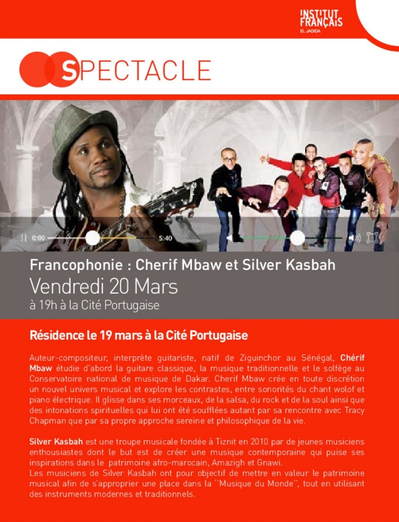20/03 - Spectacle : la Francophonie avec Cherif Mbaw et Silver Kasbah  14456526