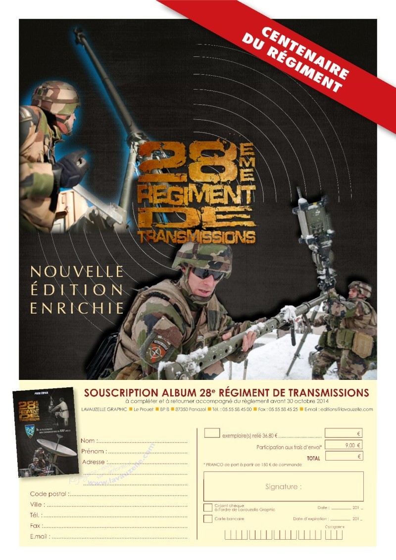 AVIS DE SOUSCRIPTION : 28ème Régiment de Transmissions - l'album du Centenaire 28rt-10