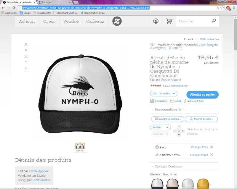 Casquette perso Nymphe11