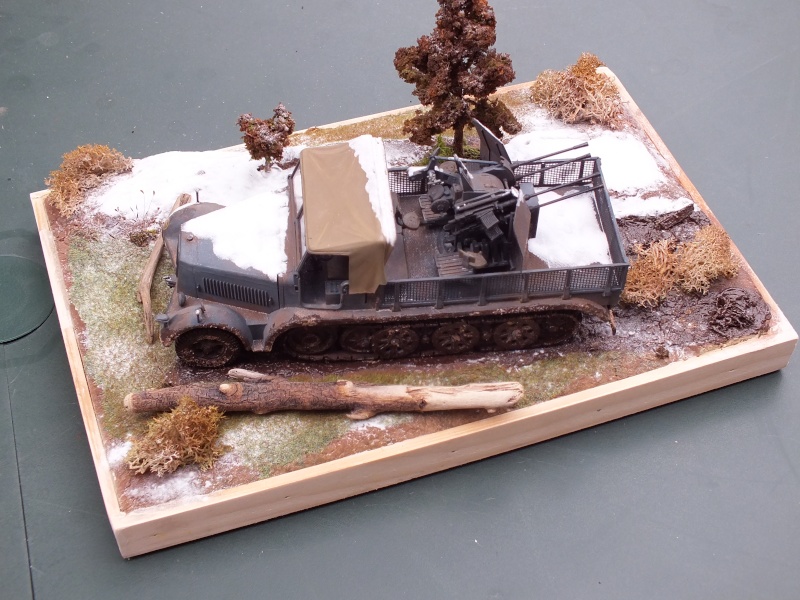 Sdkfz 7/1 , 24 th Panzer Division,abandonné,front de l'est , fin d'automne 1942. (NON FINI)( Tamiya  1/35 German 8ton Semitrack w/20mm Flakvierling Sd.Kfz. 7/1 réf:35050) Dscf5325