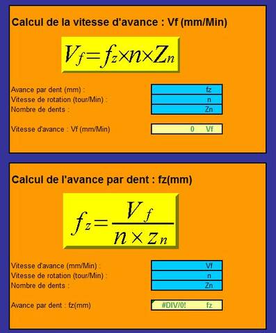 Calcul de paramètres de coupe - Page 1