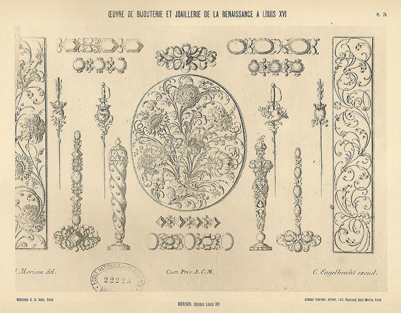 Planches "oeuvres de bijouterie & joaillerie XVIIe et XVIIIe siècles"  6010