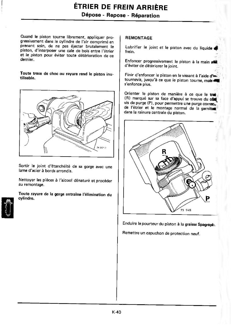 Changement plaquettes frein arrière K40_mr10