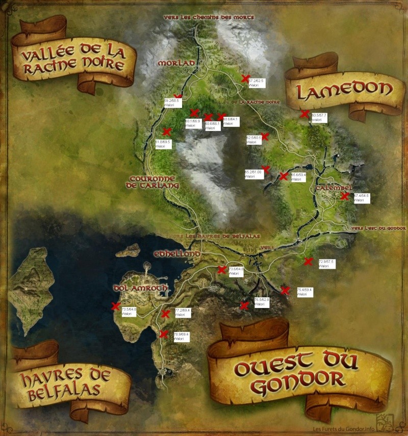 Carte pour les cachettes du Gondor Tresor11