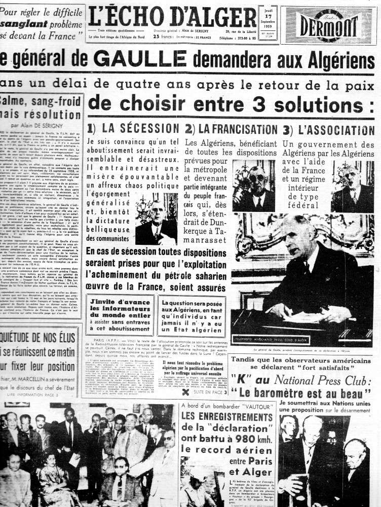 ALGERIE PRESSE 1959 (3 journaux....) 1119