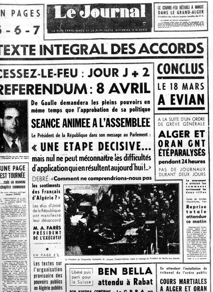 IL Y A 51 ANS,ALGERIE PRESSE 19 MARS 1962 Img73410