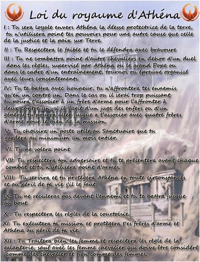 Code d'Honneurs des chevaliers  Regle-10
