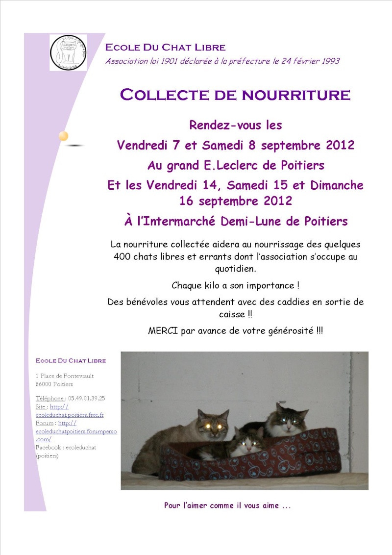 Portes ouvertes adoption et collecte de nourriture pour l'EDC de Poitiers Affich30