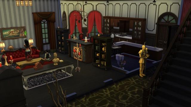  4 new screenshots of the interior of the Goth manor in The Sims 4!  10384110